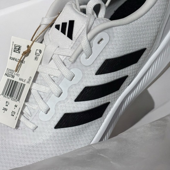 Adidas Runfalcon 3.0 Cloudfoam Low Running Shoes Sneakers White Blk Men Size 10 - Picture 1 of 8